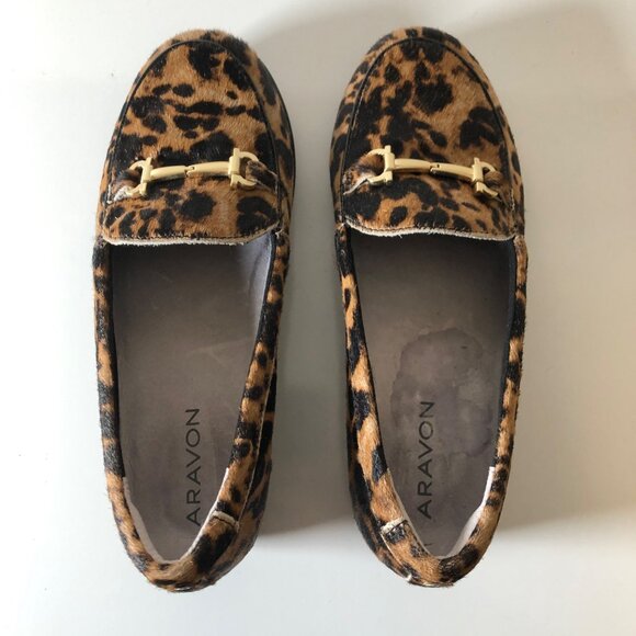 Aravon Womens Abbey Loafers Sz 8D Leopard Print Bit Slip On Comfort Casual Shoes - Picture 6 of 9
